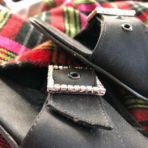 Antonio Melani black high heeled jeweled sandals